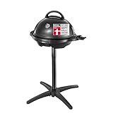 George Foreman Grill 2in1 Elektrogrill [Testsieger]: Standgrill & Tischgrill (Innen- & Außennutzung, Balkon & Küche, Ø44,5cm, Temperaturanzeige, Fettauffangschale, 2400W) Kugelgrill 22460-56